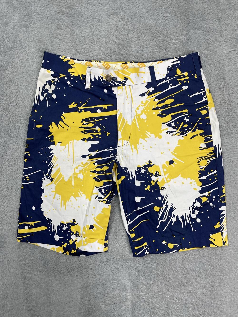 Loudmouth Shorts Mens 32* Multicolor Golf Cotton Stretch Paint Splatter